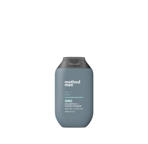 men 2-in-1 shampoo + conditioner - sea + surf, 3.4 fl oz