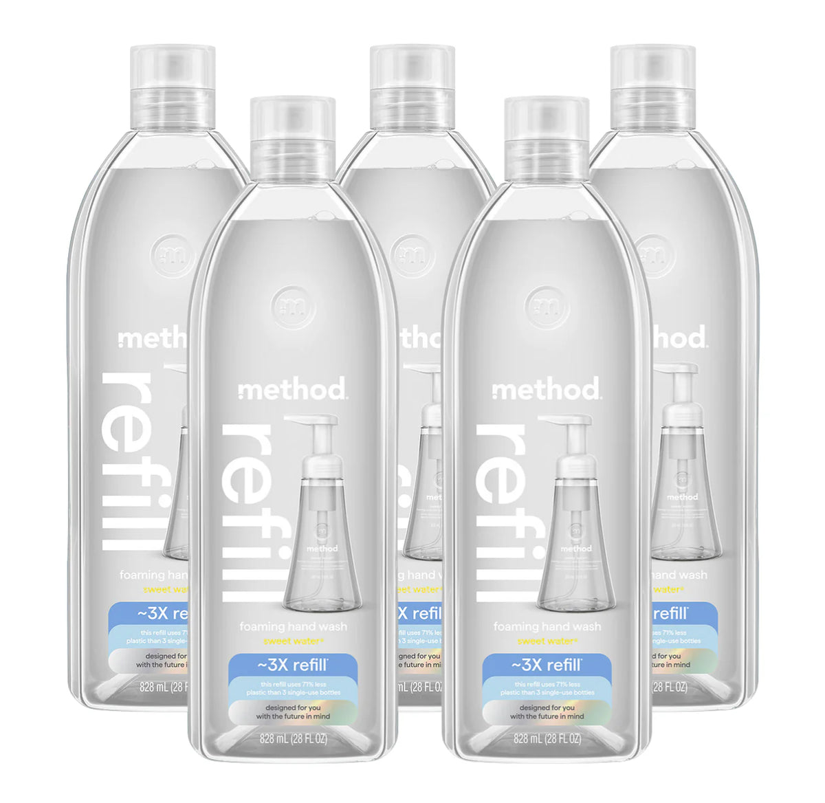 sweet water foaming hand wash refill 5-count bundle, 140 fl oz