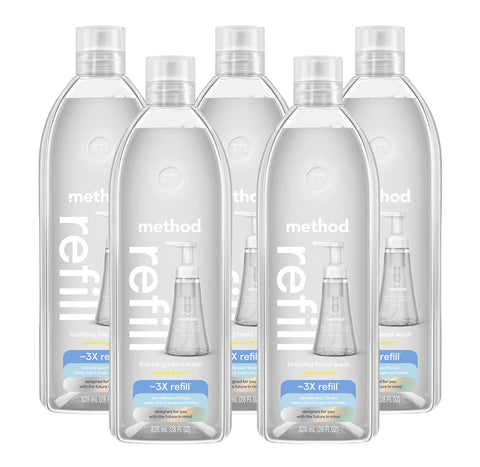 sweet water foaming hand wash refill 5-count bundle, 140 fl oz