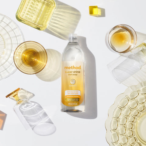 super shine liquid dish soap starter set - coastal citron, 64 fl oz