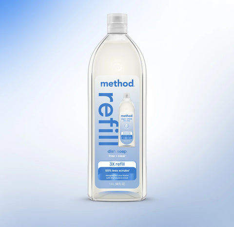 super shine liquid dish soap refill - free + clear, 48 fl oz