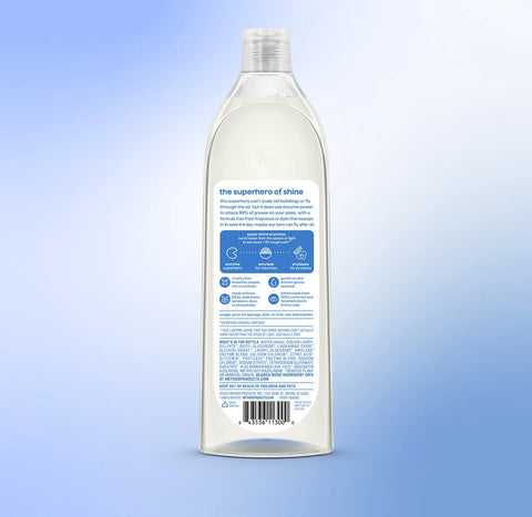 super shine liquid dish soap - free + clear, 16 fl oz