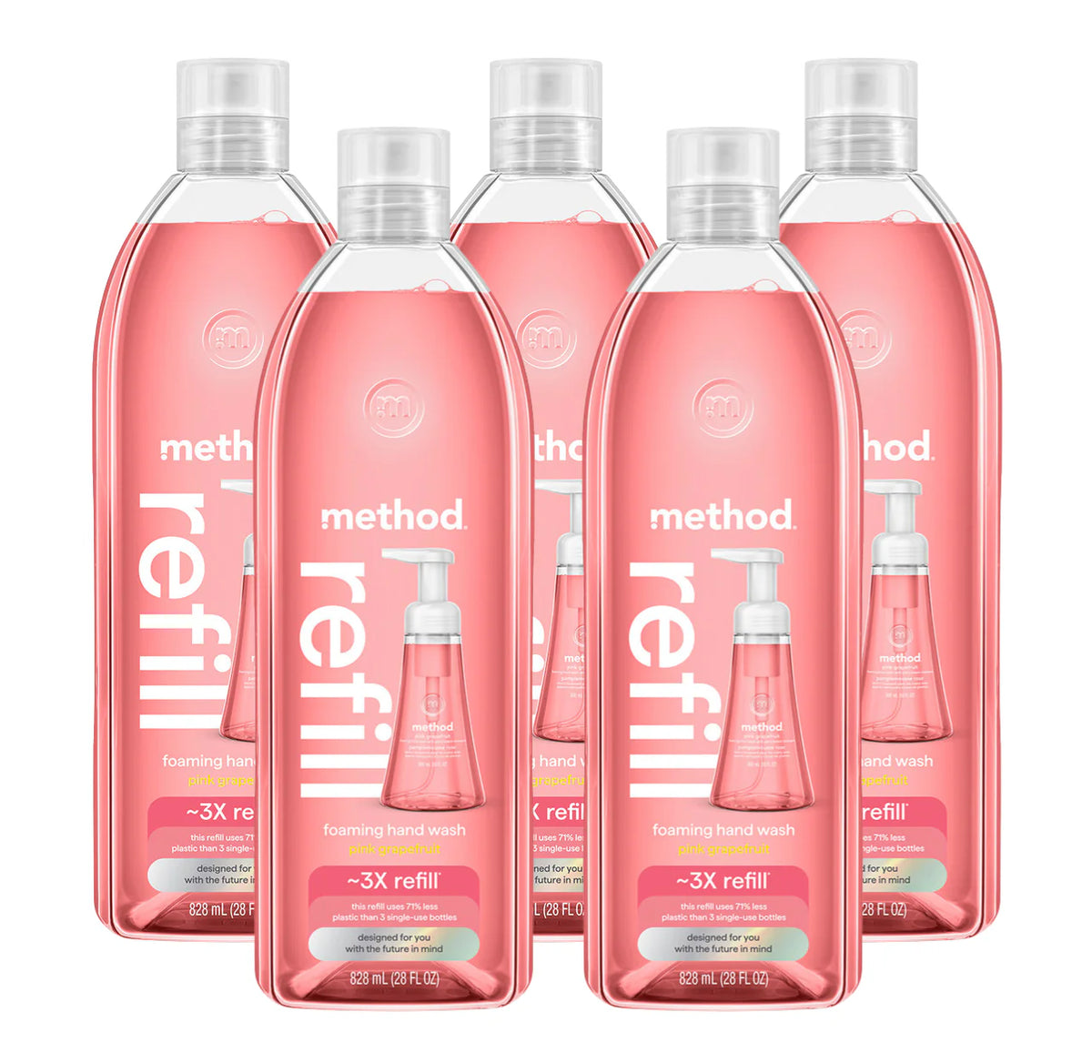 pink grapefruit foaming hand wash refill 5-count bundle, 140 oz