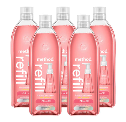 pink grapefruit foaming hand wash refill 5-count bundle, 140 oz