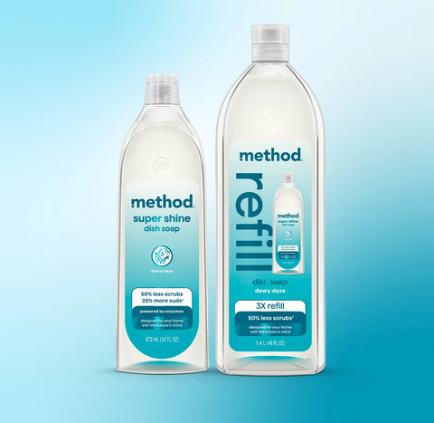 super shine liquid dish soap starter set - dewy daze, 64 fl oz